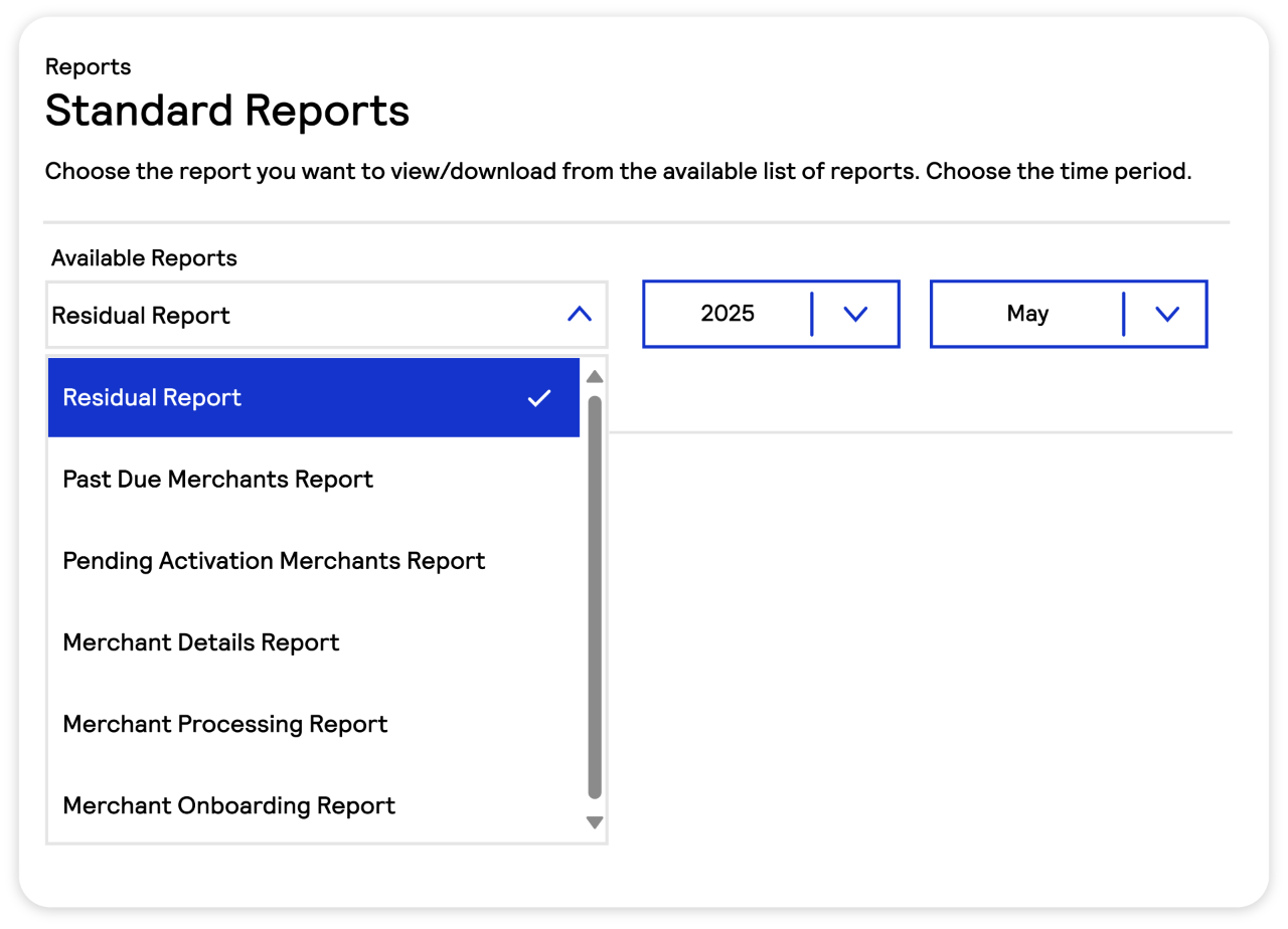Partner report workspace showing a selection of available reports